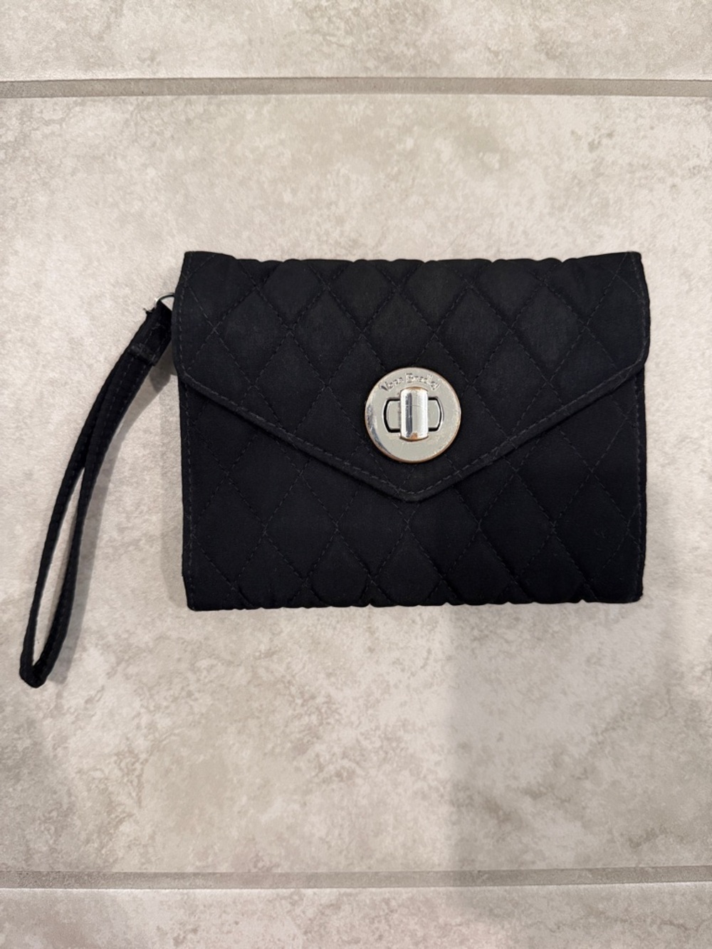 Vera Bradley Quilted Black Wristlet Clutch